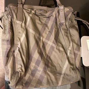 Burberry Olive Green Large Tote Bag